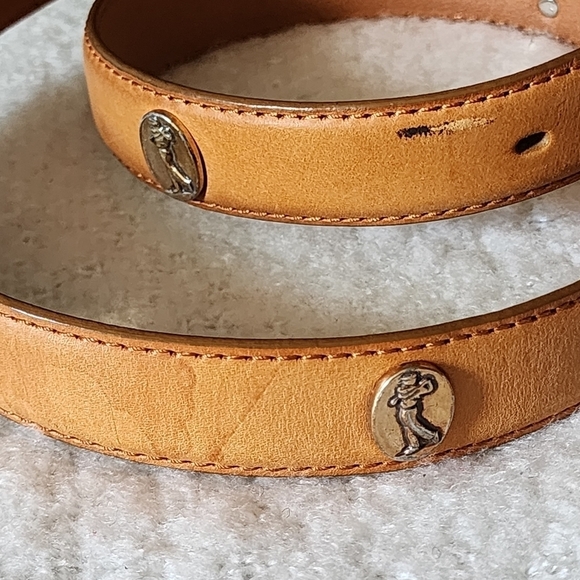 Western italian leather belt color brown size 38 - Picture 3 of 7